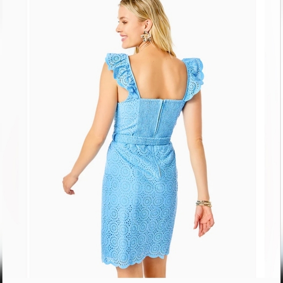 NWT Lilly Pulitzer Ryann Shift in Frenchie Blue Kaleidoscope Eyelet - Picture 3 of 14